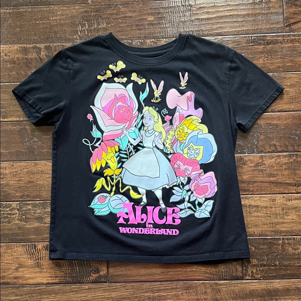 Alice in Wonderland Black Kids T-Shirt